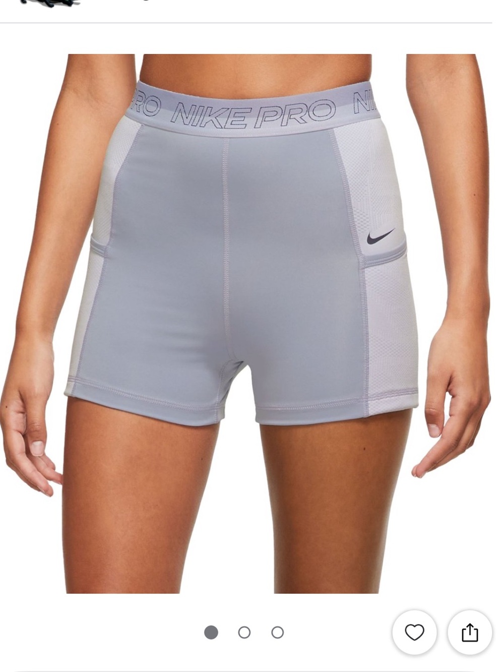 Nike Pro High-Waist Grey Pocket Performance Shorts. XL